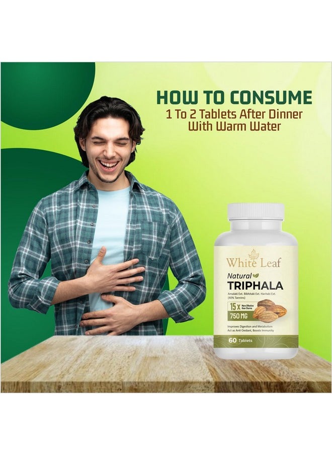 White Leaf - Ayurvedia 750 Mg 60 Tablets Herbal Supplements With Natural & Pure Extact Of Amla, Haritaki & Bibhitaki -Relieves Constipation And Bloating, Detoxifies And Colon Support | Non-Gmo - Image 1