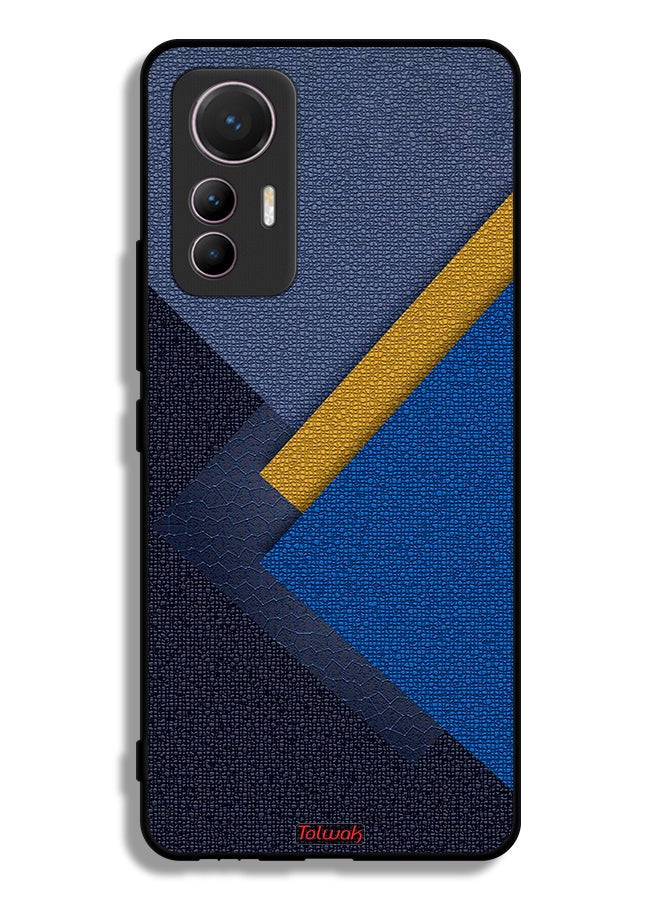 Tolwak Xiaomi 12 Lite Protective Case Cover Triangles Leather Shades Pattern - Image 2