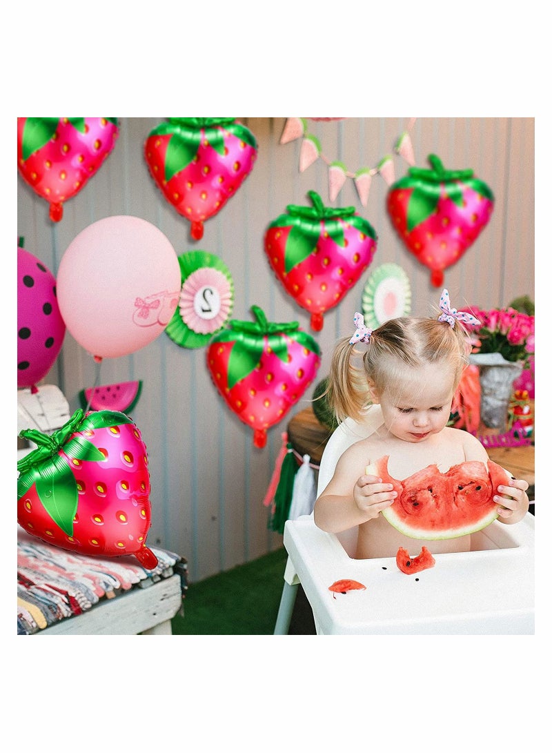 12 Strawberry Foil Balloons - Pink Dream Party Decorations for Birthdays, Weddings & Showers - Image 5