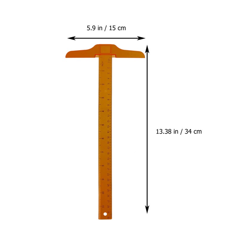 30cm Orange Yellow Plastic T Square Ruler Set 2Pcs Flexible Drafting Measuring Tool For Students Design Art - Image 3