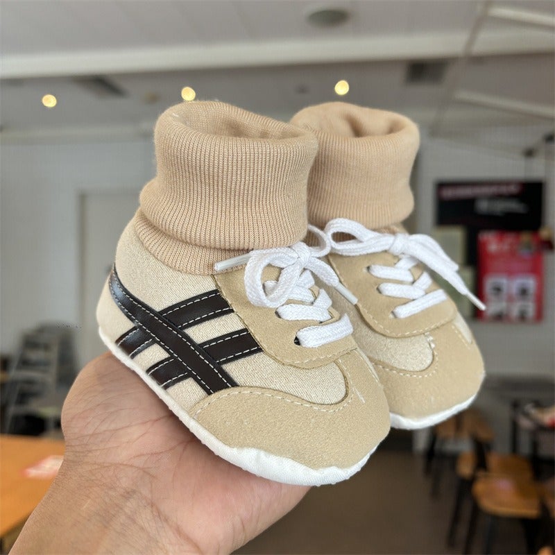 Qi Ta Baby Cotton Boots for 0-12 Months, Soft Sole First-Walk Shoes, Winter Warm Fleece-Lined, Anti-Slip, Unisex - Image 1
