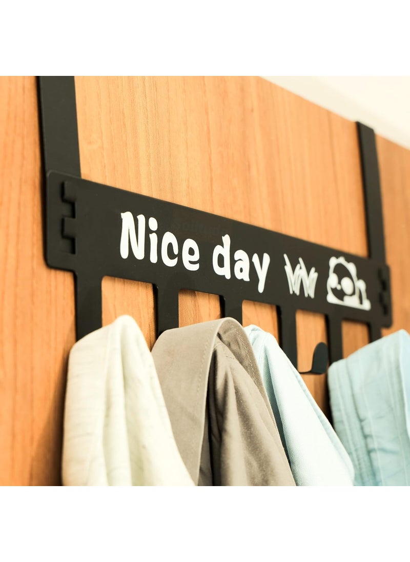 Prostuff.in Prostuffin Heavy Duty Carbon Metal Over Door Hanger for Cloths Drill Free Door Hanging Hooks Suitable for Bathroom Bedroom Kitchen Scarf Coat Towel Holder Removable Door HangerBlack  - Image 4