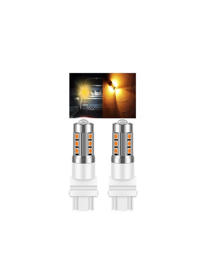 Mandark 3157 T25 LED Car Turn Signal Bulbs, 2PCS Super Bright Automotive Front Rear Blinker Light, Brighter Vehicle Marker Parking Lighting Accessories, Universal for SUV Sedan Truck (Yellow) - Image 1