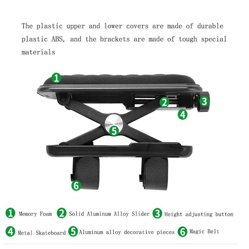 FUZADEL Office Chair Armrest Mouse Pad for Chair Arm Rest Extender Mouse Tray Arm Chair Support for Elbows Wrist Rest Hand Support - Image 3