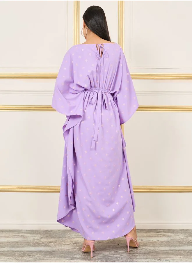 ستايلي Embroidered Batwing Sleeves Self Tie Up Kaftan