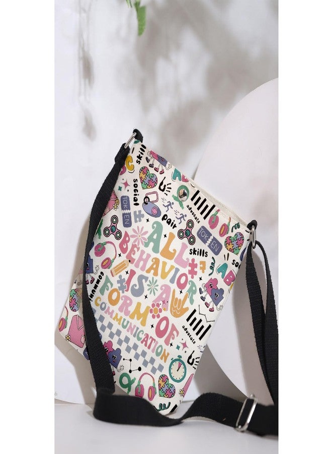 MAOFAED ABA Therapist Gift, Behavior Analysis Gift, All Behavior Is A Form of Communication Crossbody Bag, BCBA Gift (all behavior) - Image 4