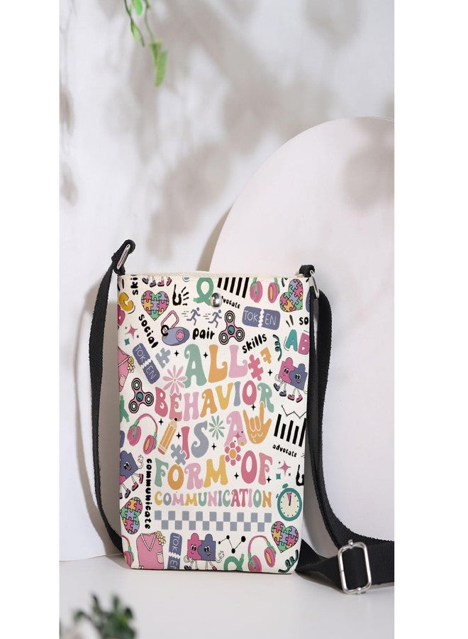 MAOFAED ABA Therapist Gift, Behavior Analysis Gift, All Behavior Is A Form of Communication Crossbody Bag, BCBA Gift (all behavior) - Image 3