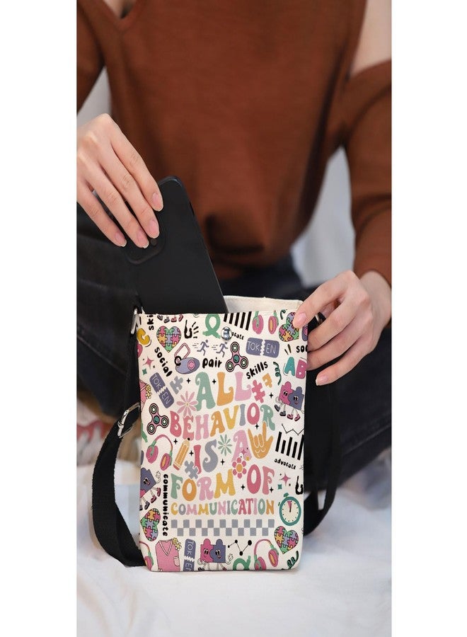 MAOFAED ABA Therapist Gift, Behavior Analysis Gift, All Behavior Is A Form of Communication Crossbody Bag, BCBA Gift (all behavior) - Image 5
