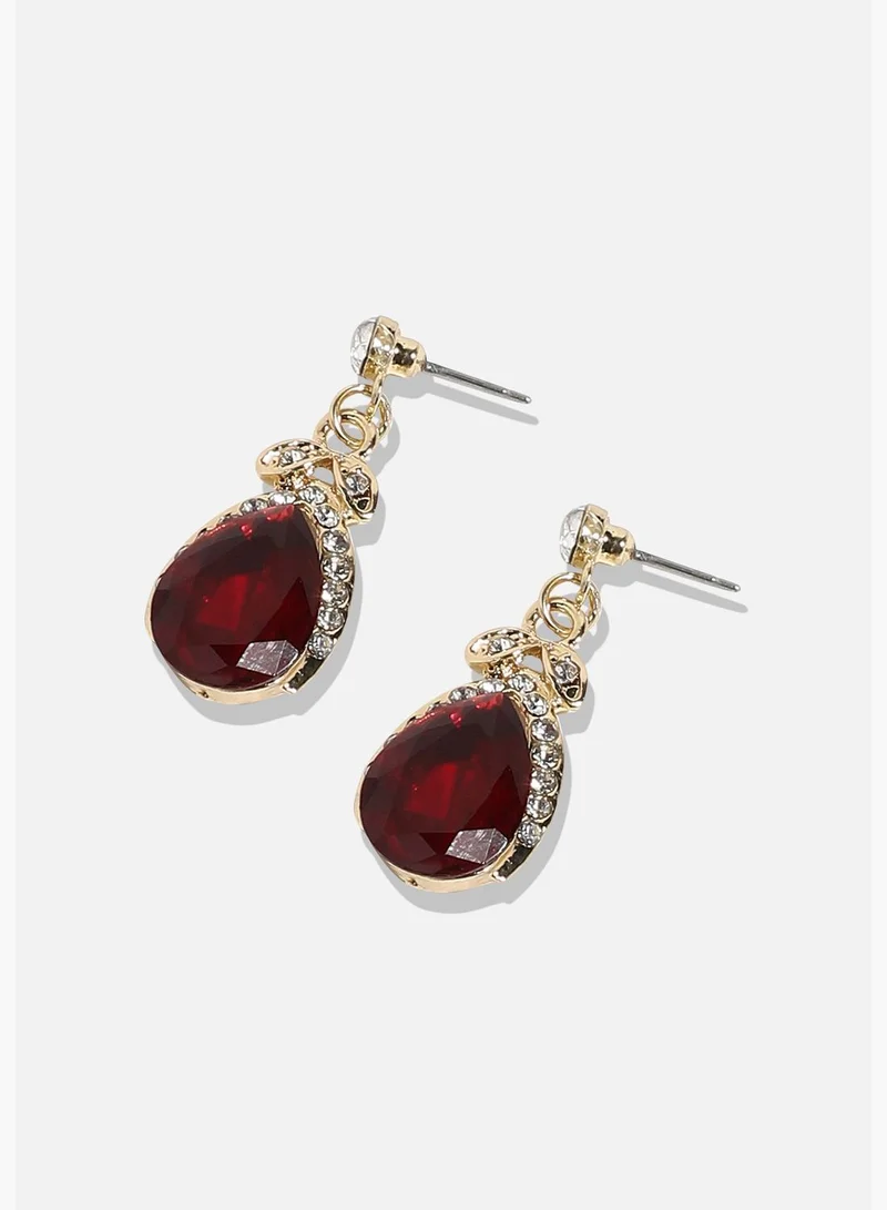 SOHI Gold Plated Designer Stone Party Wear Necklace and Earring Set For Women