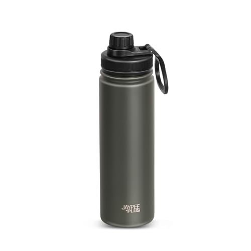Jaypee Plus Hylux ISI Certified Vaccum Insulated Thermosteel 650 ml Water Bottle 24 Hours Hot and Cold Double Walled Anti Skid Rustproof Leakproof Bottle for Office, School, Gym, Trekking,Green - Image 1