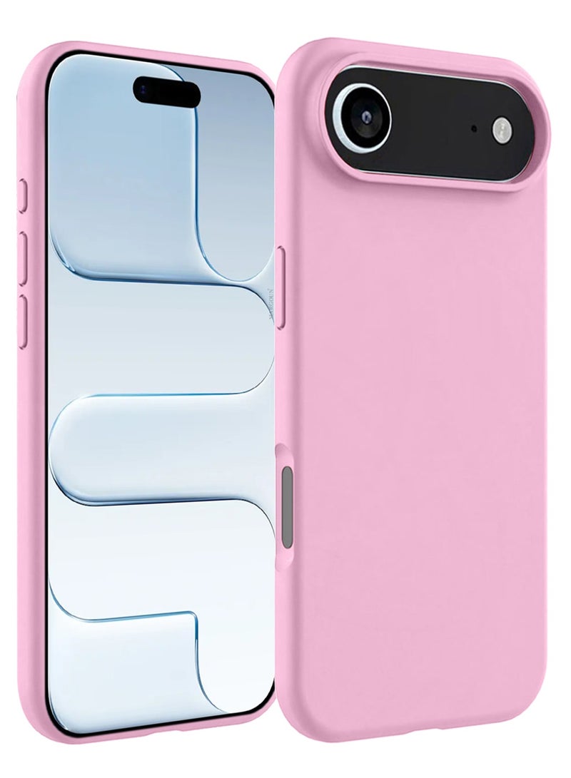 CATANES 2Packs Liquid Silicone Protective Phone Case for iPhone 17 Air , Soft Anti-Scratch Microfiber Lining Utra Slim Drop Protection Phone Cover with 3D Screen Protector - Pink - Image 5