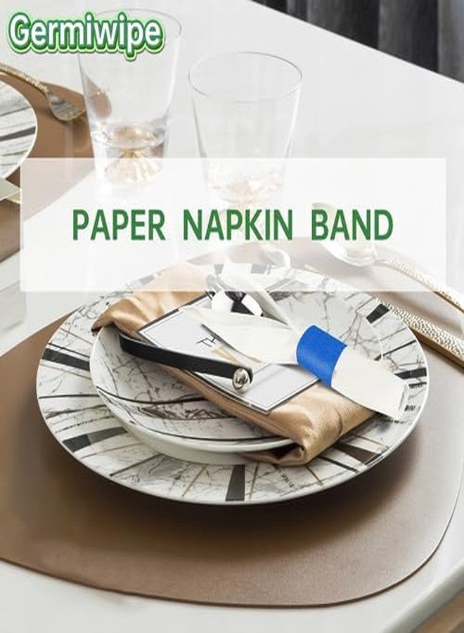 Germiwipe Napkin Band,Paper Napkin Ring Self Adhesive,Silverware Wraps Bands,Pack of 500 (Blue) NB-010 - Image 5