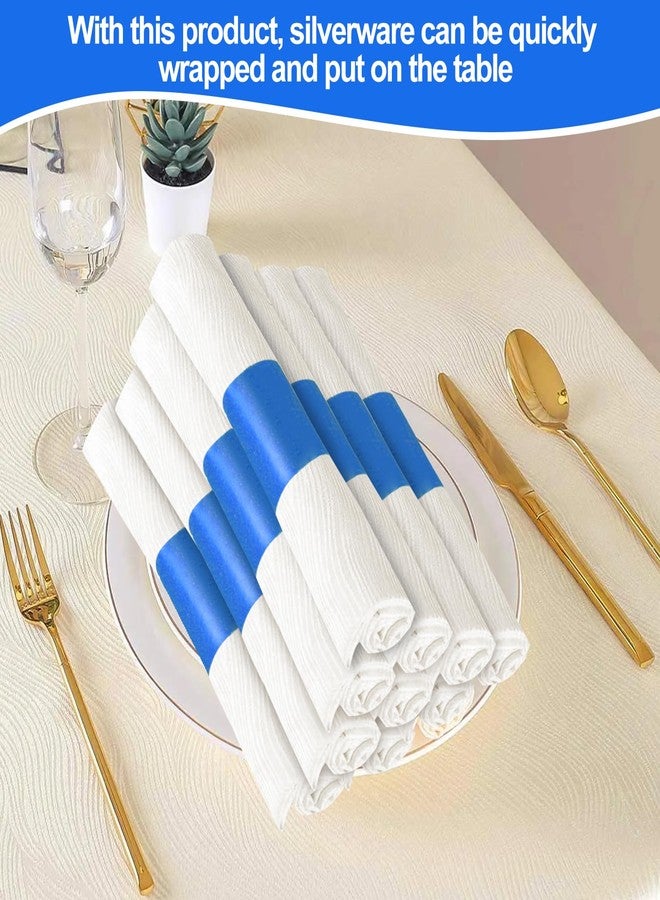 Germiwipe Napkin Band,Paper Napkin Ring Self Adhesive,Silverware Wraps Bands,Pack of 500 (Blue) NB-010 - Image 4