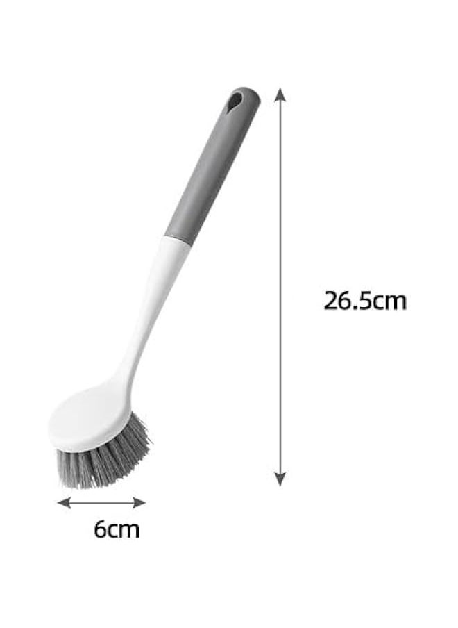 MIXDE 2-Pack Stiff Bristle Dish Scrub Brushes with Handle - Ideal for Cleaning Dishes, Pots, Pans, and Kitchen Sink  - Image 1