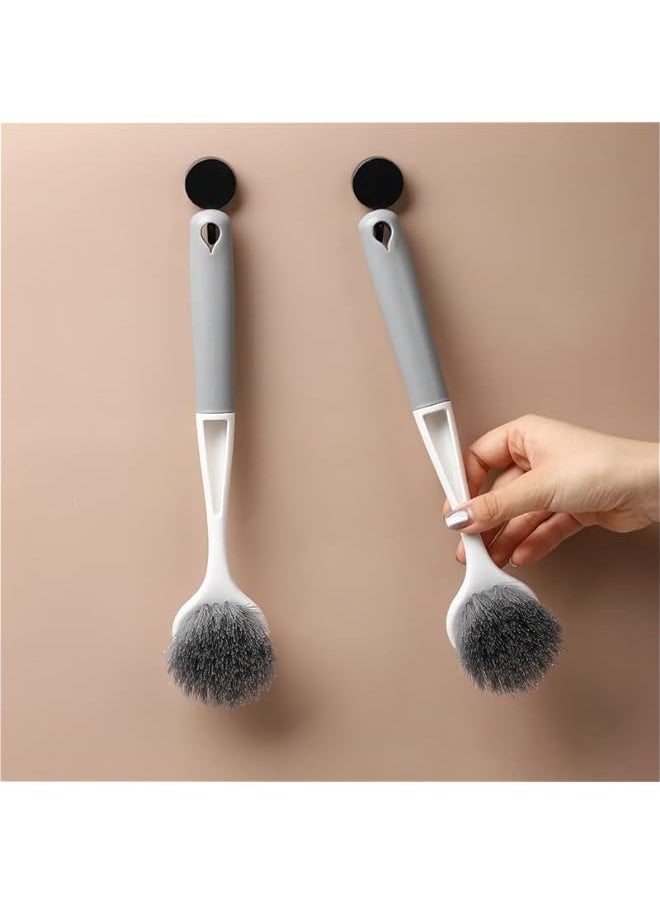 MIXDE 2-Pack Stiff Bristle Dish Scrub Brushes with Handle - Ideal for Cleaning Dishes, Pots, Pans, and Kitchen Sink  - Image 2