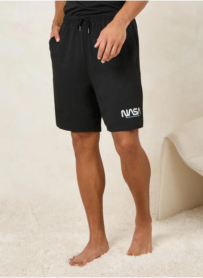 Styli NASA Logo Print T-Shirt & Shorts Set