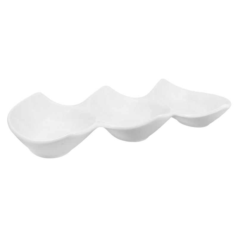 White Ceramic Sauce Bowl Set 3 Piece Multi Function For Side Dishes Sauces Home Restaurant - Image 2