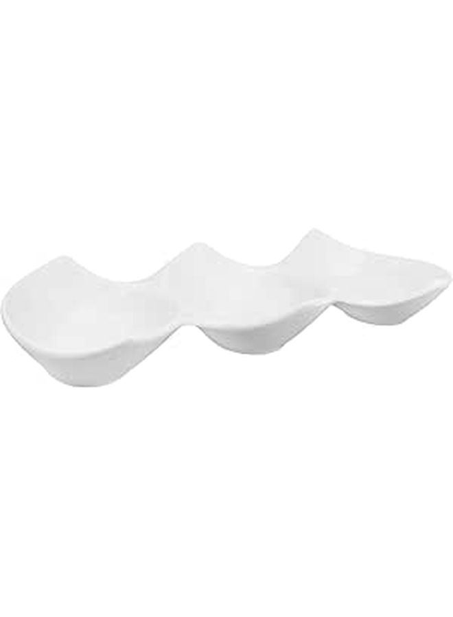 White Ceramic Sauce Bowl Set 3 Piece Multi Function For Side Dishes Sauces Home Restaurant - Image 1