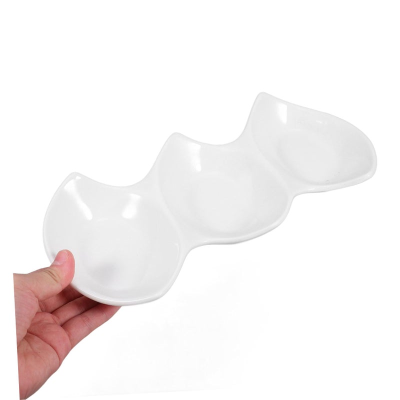 White Ceramic Sauce Bowl Set 3 Piece Multi Function For Side Dishes Sauces Home Restaurant - Image 5