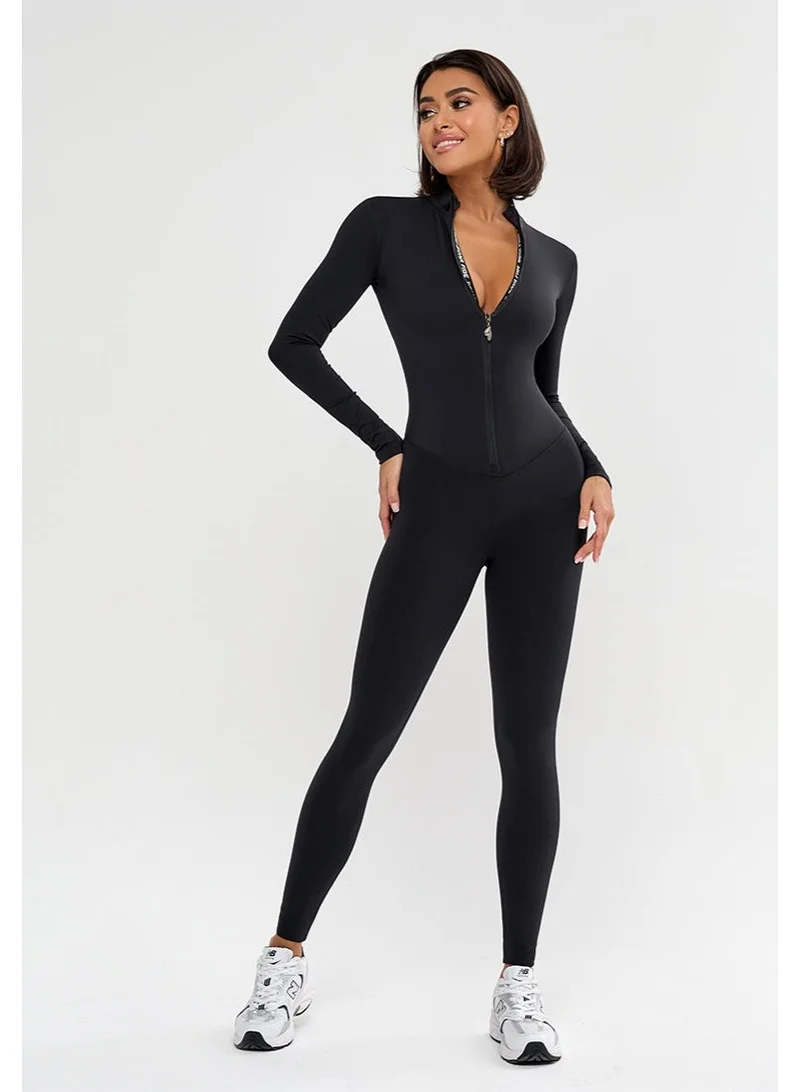 Bona Fide One Piece Workout Jumpsuit for Women – Long Sleeve Athletic Romper with Tummy Control & Sculpting Fit