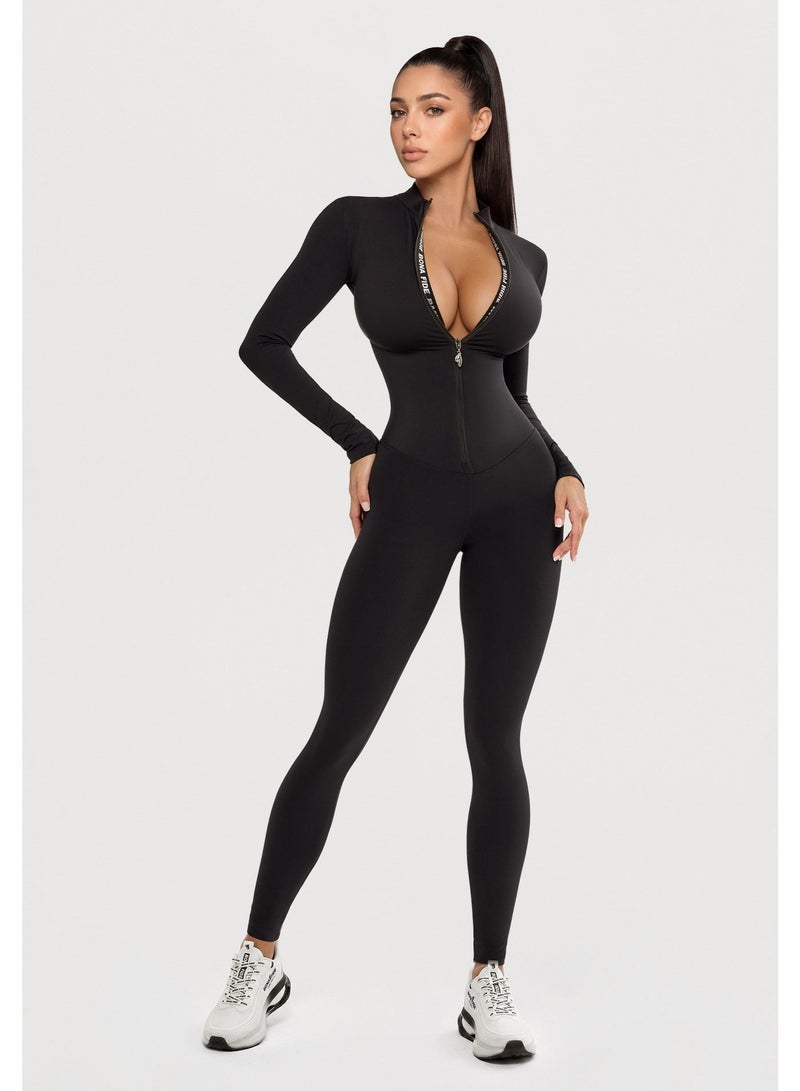 Bona Fide One Piece Workout Jumpsuit for Women – Long Sleeve Athletic Romper with Tummy Control & Sculpting Fit - Image 5
