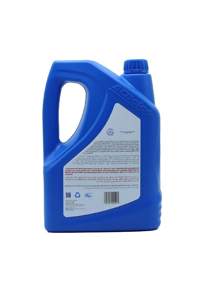 ACDelco 0W-20 Fully Synthetic Engine Oil - 4 Liters - Premium Lubrication for GM Vehicles - Image 2