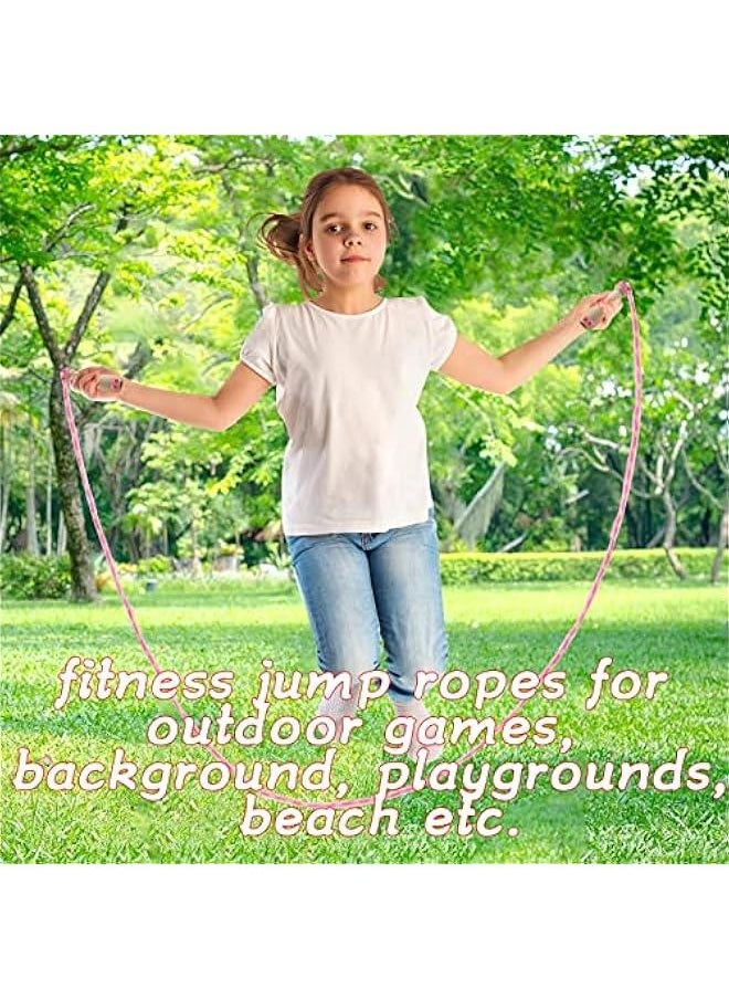 Generic 2 Pack Jump Rope for Kids Ages 4-8 8-12, Kids Jump Rope for Boys Girls Skipping Fitness Rope for Toddlers Wooden Handle Cotton Jumping Rope for Kids Outdoor Activity, Pink & Green A  - Image 2
