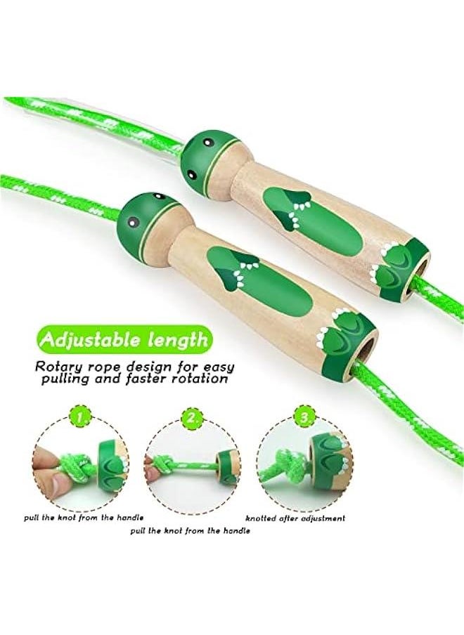 Generic 2 Pack Jump Rope for Kids Ages 4-8 8-12, Kids Jump Rope for Boys Girls Skipping Fitness Rope for Toddlers Wooden Handle Cotton Jumping Rope for Kids Outdoor Activity, Pink & Green A  - Image 3