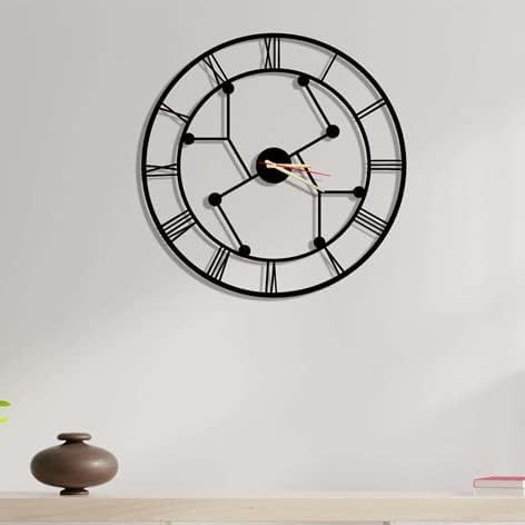 HIRVALL Wall Clock for Living Room Decor Silent NonTicking Vintage Industrial Style Black Metal Clock for Office Bedroom Kitchen Housewarming Gift Samana 137 Inch - Image 1