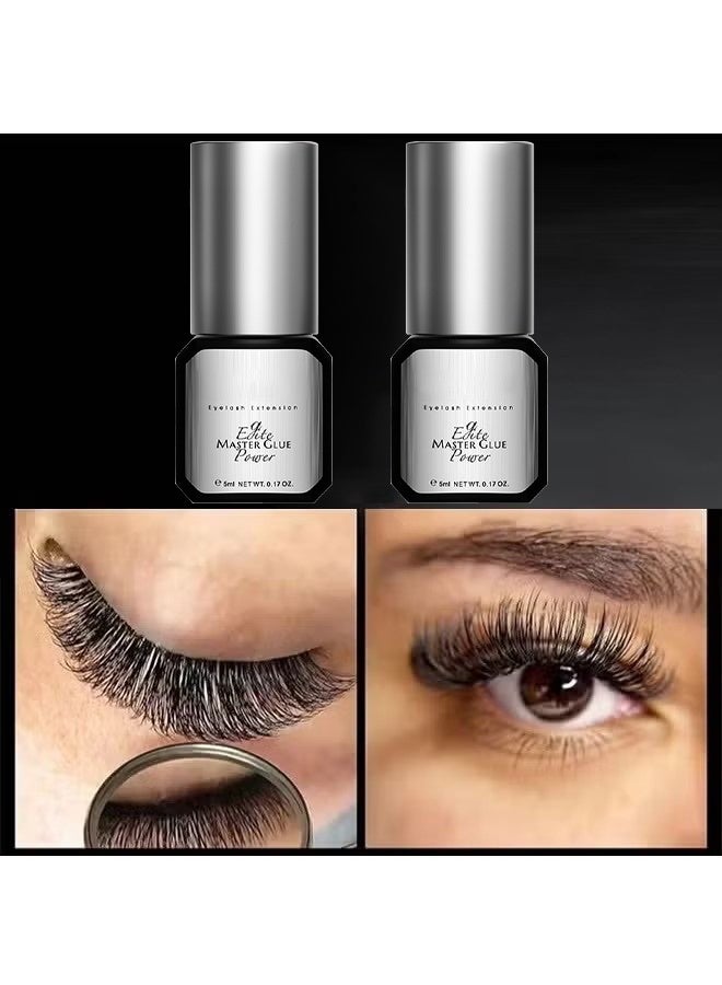 جوللي Master Glue, Extra Strong Eyelash Extension Glue, (0.17fl.oz / 5ml) / 0.5-1 Sec Drying Time/Retention, 7 Weeks/Maximum Bonding Power/Professional Use Only Black Adhesive For Semi-Permanent Extensions - Image 3