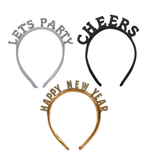 BinaryABC Happy New Years HeadbandLets Party Cheers Headband2026 New Year Eve Party Favors Gifts3Pcs - Image 1