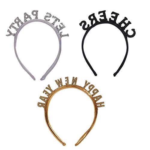 BinaryABC Happy New Years HeadbandLets Party Cheers Headband2026 New Year Eve Party Favors Gifts3Pcs - Image 5