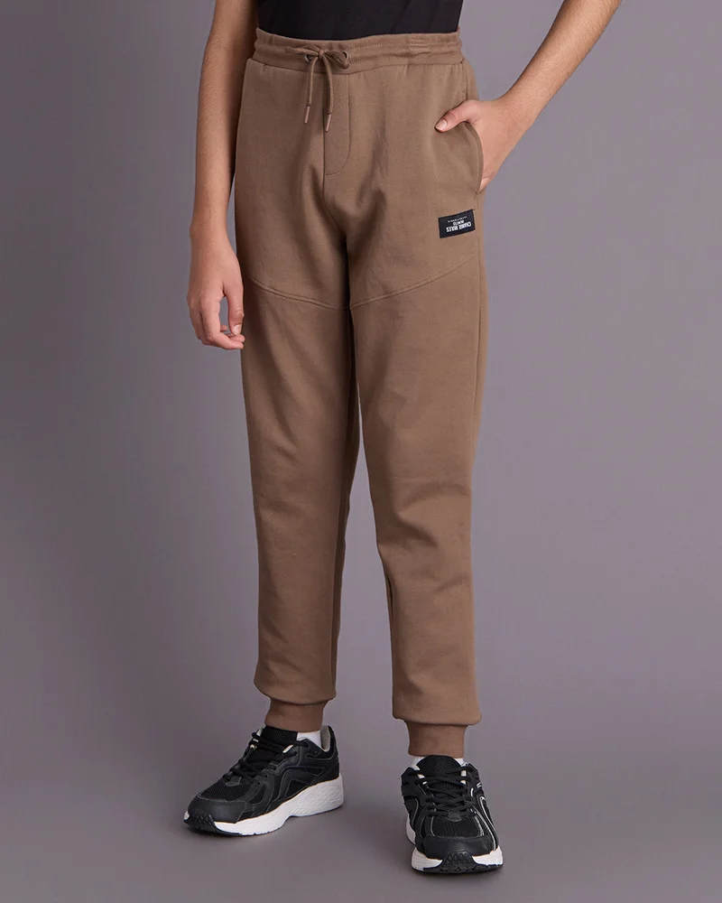 Redtag Senior Boys Brown Track Pants