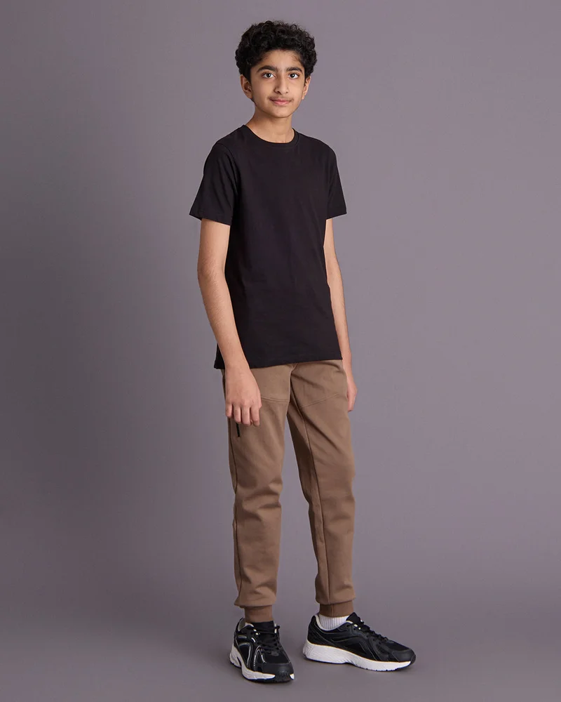 Redtag Senior Boys Brown Track Pants
