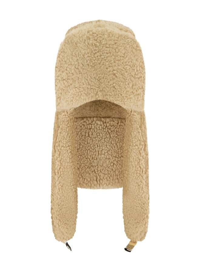 سبايدر قبعة سبايدر النسائية فائقة النعومة من صوف الشيربا، لون طيني، مقاس واحد - Image 1