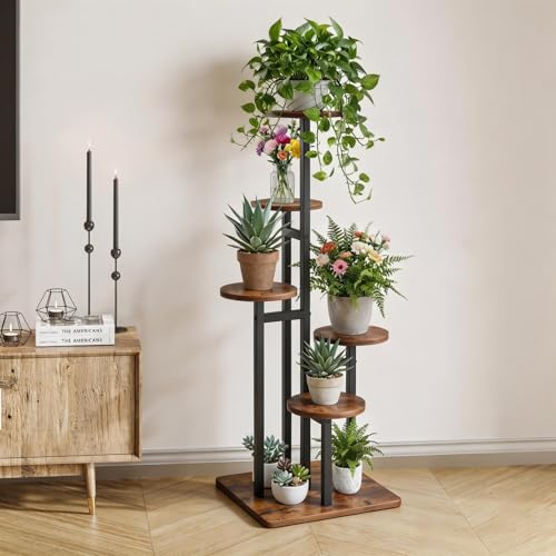 VonDream 5 Tier Plant Stand Indoor, Tiered Plant Stands for Indoor Plants Multiple, Corner Flower Stand for Living Room, Multi-Layer Vintage Design Plant Shelf - Image 3