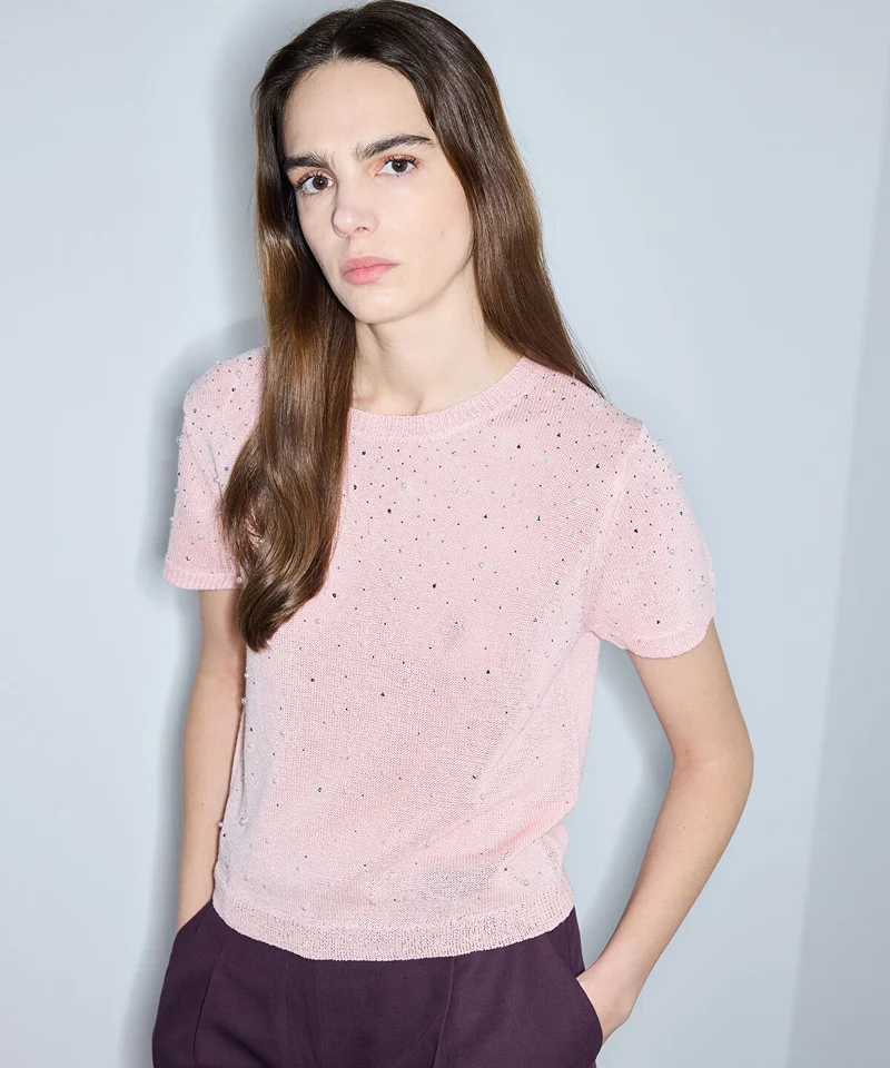 Embellished Knit Top