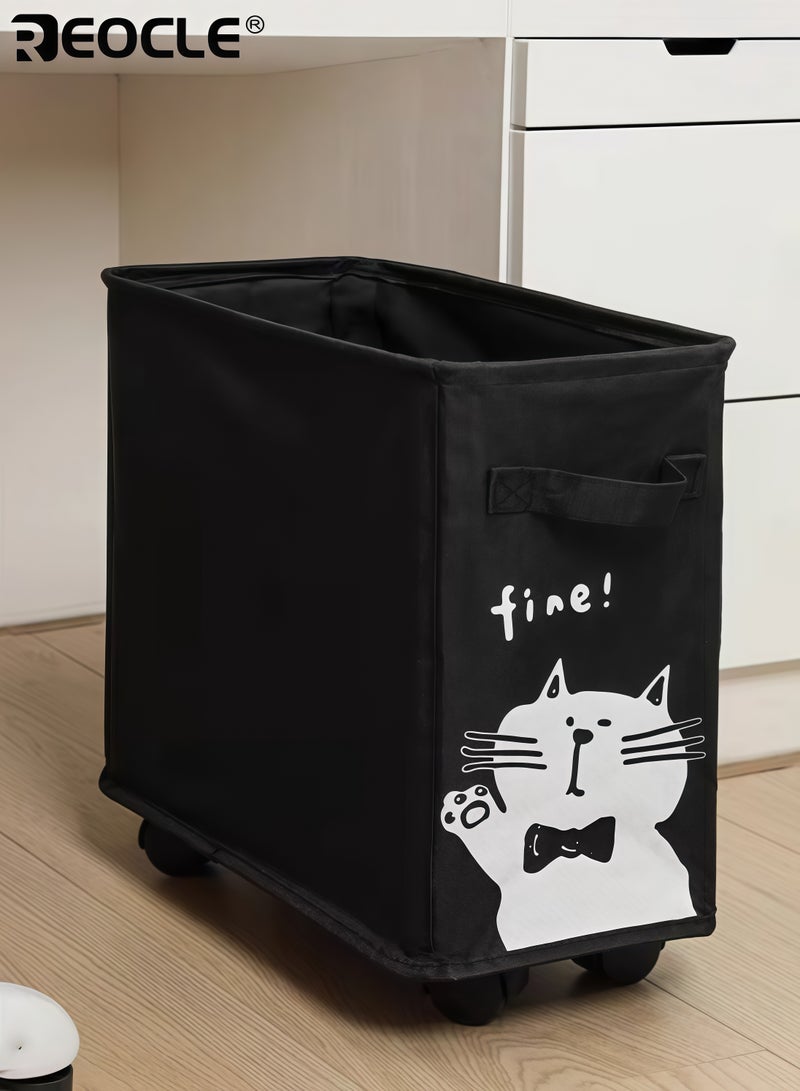 ريوكل عربتان متحركتان أسفل المكتب مع مساحة تخزين متنقلة ومكتب. تصميم تنظيمي لصواني التخزين الدوارة ذات العجلات الناعمة للاستخدام في المكتب المنزلي - Image 4