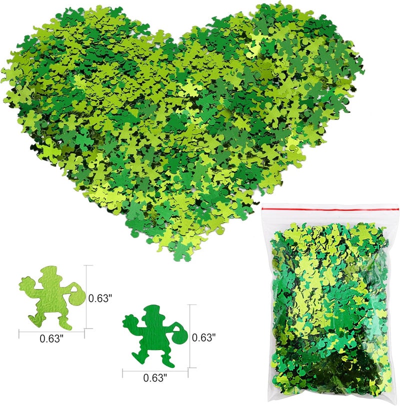 Konsait St Patricks Day Decorations StPatrick Shamrocks and Leprechauns Foil Table Confetti About 400Pcs Lucky Shamrock Plastic Coins 40Pkg for Saint Patrick Party Decoration Favors Supplies - Image 2