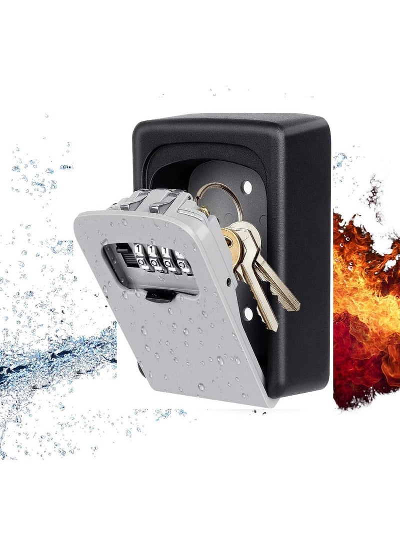Key Lock Box, Security Key Lock 4-Digit Combination Waterproof Portable Key Storage Lockbox Wall Mount Large Capacity for House Key, Special Car Key, ID Card  - Image 1