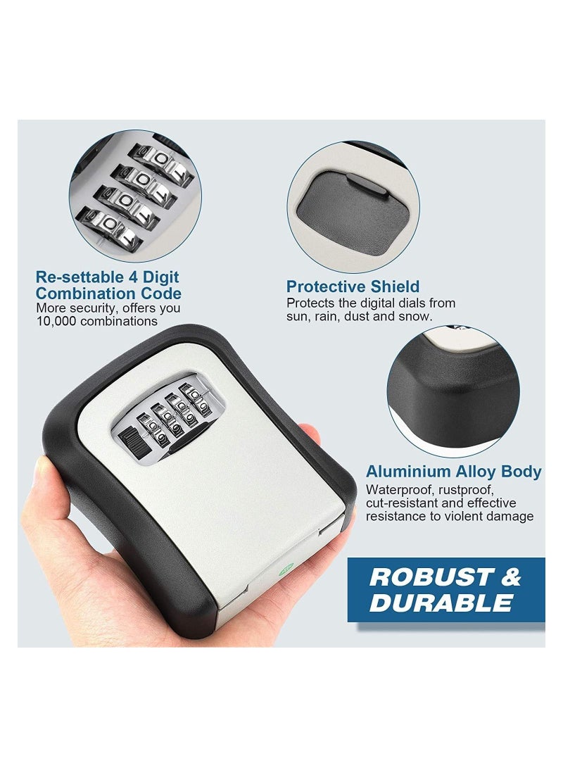Key Lock Box, Security Key Lock 4-Digit Combination Waterproof Portable Key Storage Lockbox Wall Mount Large Capacity for House Key, Special Car Key, ID Card  - Image 4