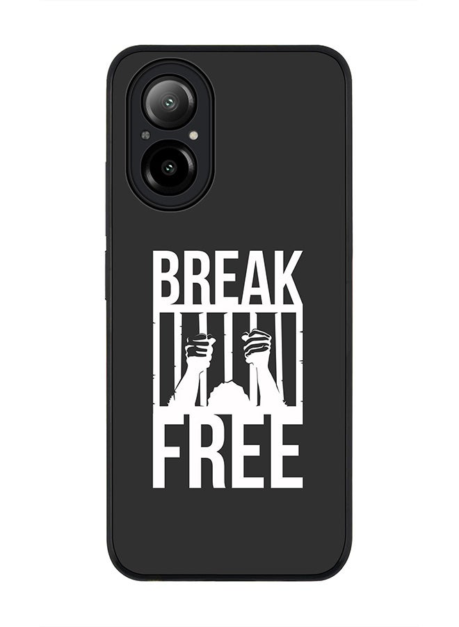 Stylizedd حافظة حواف سوداء متينة لهاتف Realme C67 4G، حافظة مرنة رقيقة من المطاط ضد السقوط - Break Free - Image 1