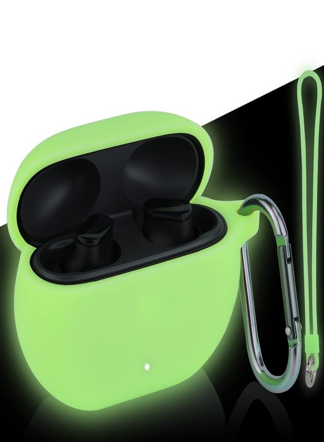 LEFXMOPHY Case Cover Replacement for Beats Studio Buds 2021 New Wireless Earbuds, Fluorescence Green Heavy Duty Silicone Protective Skin Sleeve Glow in Dark with Key Chain - Image 1