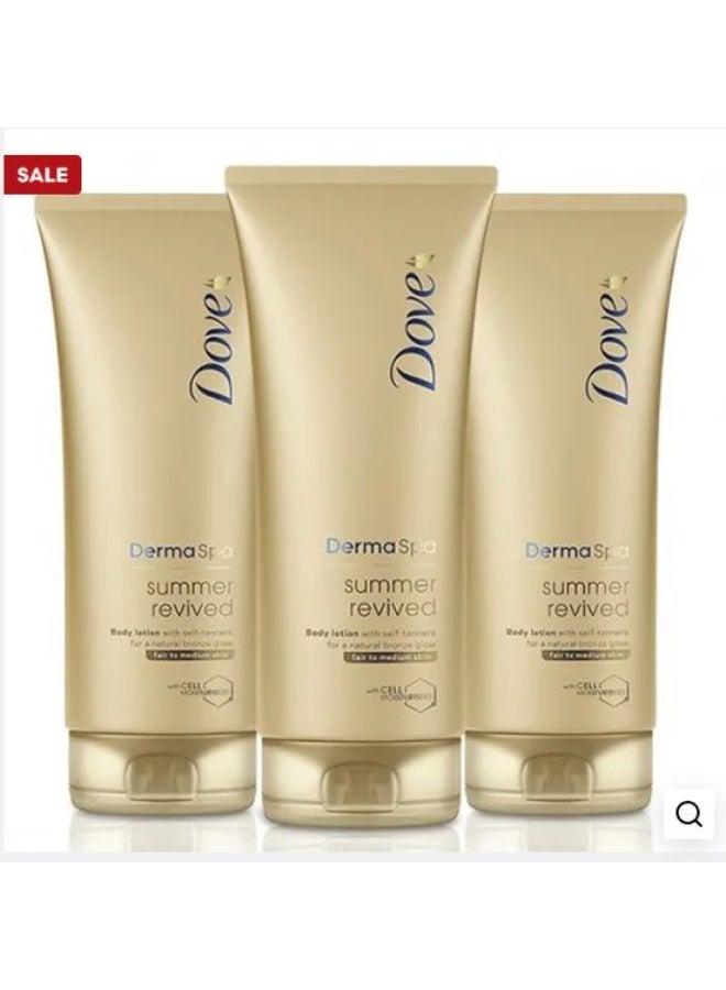 دوف ديرما سبا للبشرة الفاتحة إلى المتوسطة، مجموعة صيفية منعشة، 200 مل، 3 قطع - Image 1