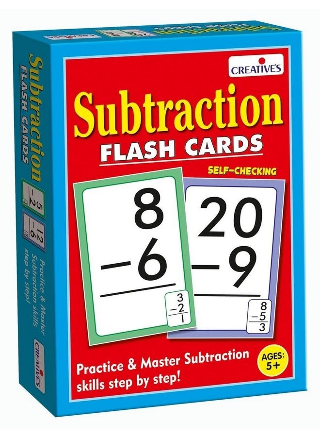 Creative's Creative's Subtraction- Flash Cards | Math Flash Cards | Learning Flash Cards | Double Sided Flash Cards | Learning & Educational | Easy & Fun Way of Learning | Ages 5 & up  - Image 1