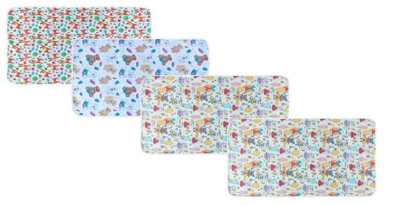 Aazeem New Born Baby Polyster Sheets Waterproof | Bed Protector Baby Dry Sheet | Baby Dry Mats Waterproof and New Baby Born Product |Pack of 4 |Ivory | - Image 1