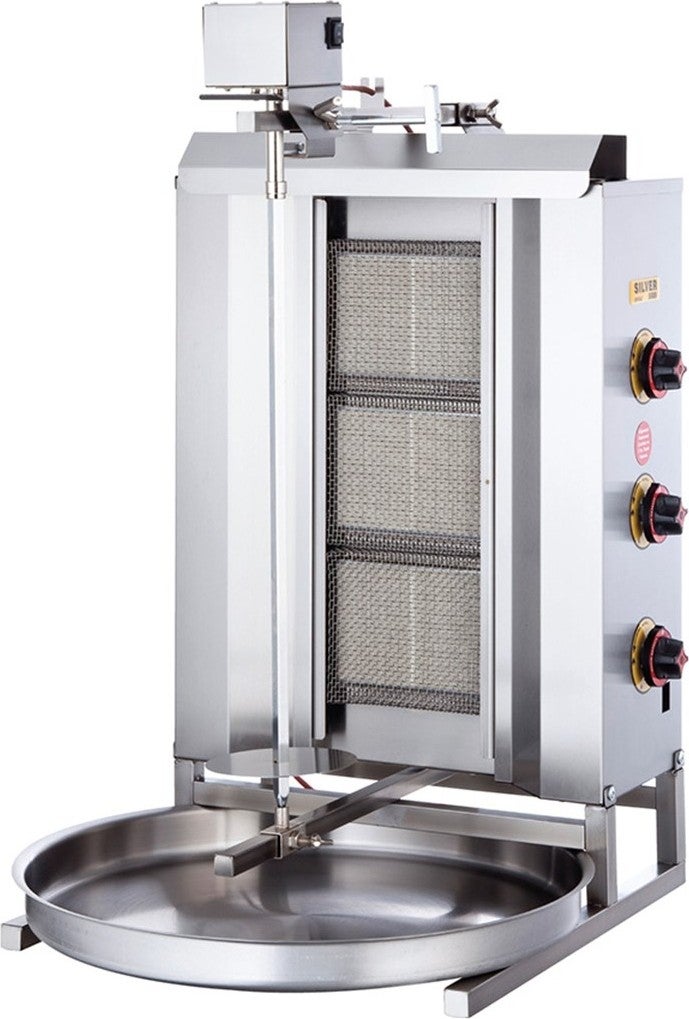 Işıkgaz Silverinox Natural Gas 3-Radiant Top Engine Doner Grill  - Image 1
