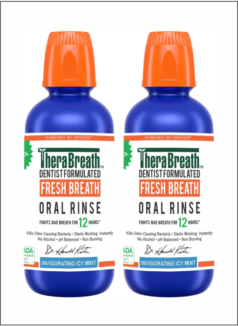 TheraBreath - Healthy Gums Oral Rinse  Invigorating Icy Mint, Pack of 2 for LongLasting Gum Health - Image 1