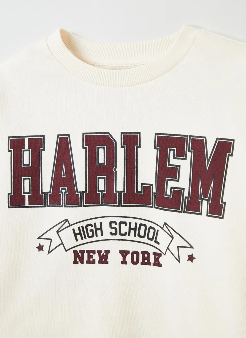 Ovs Cropped sweatshirt with print