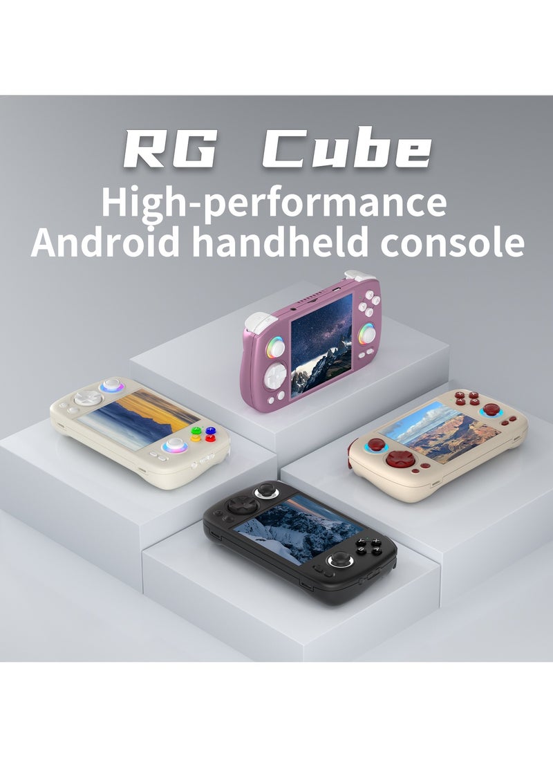ANBERNIC  - ANBERNIC RG Cube Retro Handheld Game Console 64bit Android 13 Unisoc T820 3.95 Inch IPS Screen Hall Joystick RGB lighting effect (Grey) - Image 1